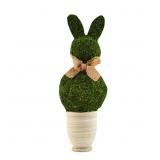 Bunny Topiary, Green Preserved Moss,16 1/2' X 6' D
