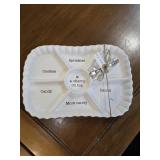 Mud Pie Ceramic Serving Platter White