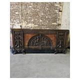 Old World Granite Top Wet Bar with Refrigerator