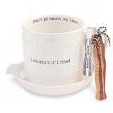 Mud Pie Circa Bacon Cooker Set, cooker 5 1/4' x 7'