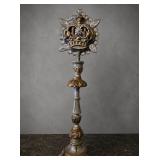 $245 Jeweled Crown Pedestal Candle Holder ï¿½ 21'