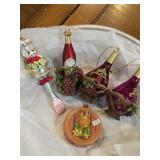 $75 Assorted Hand-Painted Wine-Themed Christmas