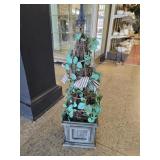 Decorative Topiary Cone in Wooden Planter ï¿½ 34.5'