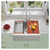 $274 28 Inch Stainless Steel Farmhouse Sink,16-Gau