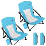 $85 Low Beach Chair for Adults 2 Pack, Low