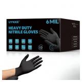 HEAVY DUTY 6 Mil Nitrile Black Gloves Disposable