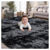 8x10 Area Rugs for Living Room Bedroom: Black Grey