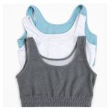 3-Pack Women's Seamless Sports Bras Gray White Blu