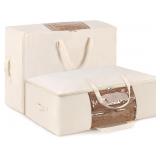 Blanket Storage Bags, Canvas Foldable Clos