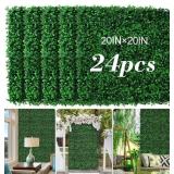 $130 20'x20' Artificial Grass Wall 24Pcs UV