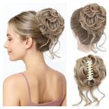 Messy Bun Hair Piece, Wavy Claw Clip Hair Bun Exte