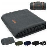 Molithe 100% Wool Blanket, 62' x 86', Warm, Thick,