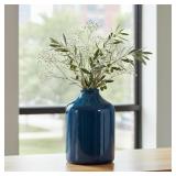 Sunddo Blue Flower Vase - 7 Inch Ceramic Decorativ