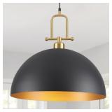 $130 19.7' Large Dome Pendant Light - Black and Go