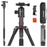77' Camera Tripod Monopod with Phone Holder
