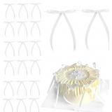 5x7 Inch White Satin Ribbon Twist Tie Bows for Gif