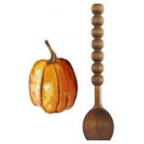 $25 Mud Pie Pumpkin Spoon Rest and Beaded Wood