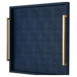 $64 Large Navy Blue Decorative Tray for Ottoman,St