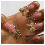 Duck Press on Nails Medium Fake Nails with Rhinest