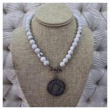 $220 French Kande Howlite Orangina Medallion