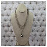 $195 Sandra Lynn Smoky Crystal Teardrop Layered