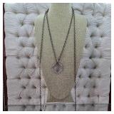 $418 French Kande Sterling Clad Crystal Layering