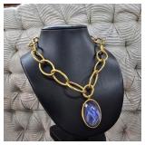 $175 Julie Vos Blue Stone Pendant Necklace Collar