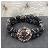 $225 French Kande Nutmix Sterling Clad Crystal