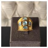 $175 Julie Vos Aquamarine Blue Statement Ring