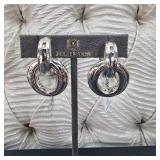 Julie Vos Cannes Doorknocker Clip Earrings Silver
