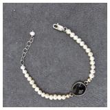 Freshwater Pearl & Black Onyx Bracelet Sterling