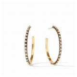$75 Julie Vos Studded Gold Hoop Earrings