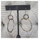 $99 Artisan Hammered Silver Tone Double Hoop