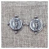 $143 French Kande Saint Michael Sterling & Brass