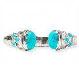 $355 Julie Vos Cannes Turquoise Blue Cuff Bracelet