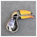 $91  Vintage Italian Sterling Silver Enamel