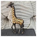 $85 Vintage Sterling Silver Enamel Giraffe Brooch