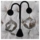 $65 Artisan Hammered Silver Tone Geometric Dangle