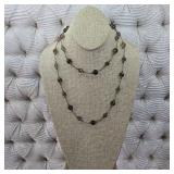 $395 Smoky Crystal Station Layered Necklace