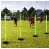 Fluorescent Green Soccer Agility Poles Set Detacha