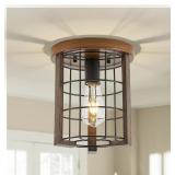 Farmhouse Mini Cage Flush Mount Ceiling Light, Vin