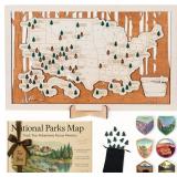 $65 National Parks Map   USA Travel Tracker with C