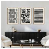 $99 Abstract Black and White Framed Canvas