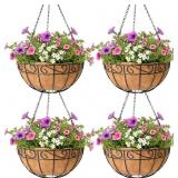 4 Pack Hanging Planter for Outdoor Plants 12 inch