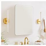 $110 White Frameless Rectangle Medicine Cabinet wi