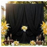 $110 50ftx12 ft Wrinkle Free Black Backdrop Curtai