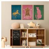 $130 Ausril Cheetah Animals Framed Canvas Wall Art