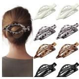 8 Pack Flat Tortoiseshell Hair Clips   French Styl