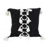 20x20 Ida Embroidered Cotton Slub Tassel Pillow Th