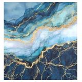 Blue Gold Marble Abstract Modern Large